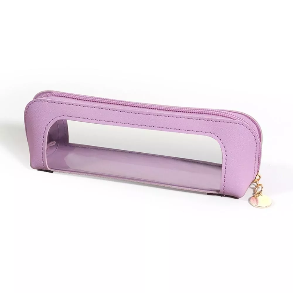 Sileä vetoketjullinen PVC-pussilaukku